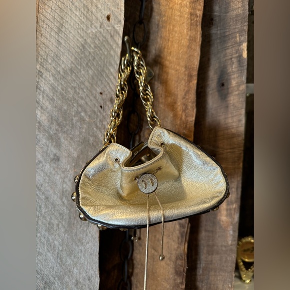 Versace "Authentic" Gold Bucket Evening Bag - Picture 3 of 15